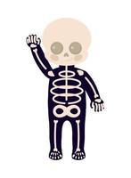 halloween skeleton character vector