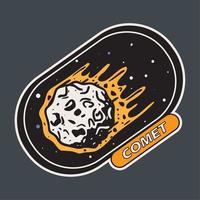 space comet retro vector