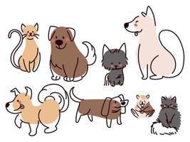 set of pets animals vector