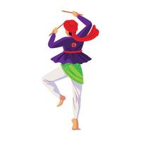 indian man dancing in costume traditional vector