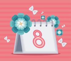 calendario del día de la mujer vector