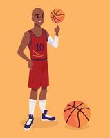 basketball player and ball vector