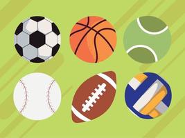 iconos, conjunto, deportes, pelotas vector