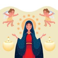 Assumption of Mary with angels vector