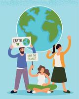 young people and save the planet vector