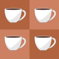 set of coffee cups vector