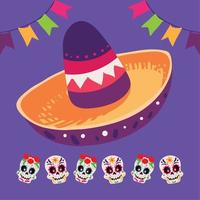 viva mexico celebration vector