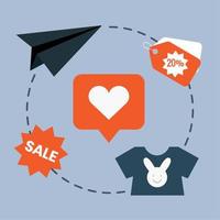 online shopping concept vector