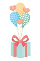 birthday gift with balloons vector