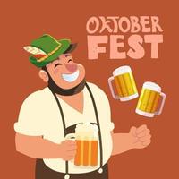 Oktoberfest hombre feliz vector