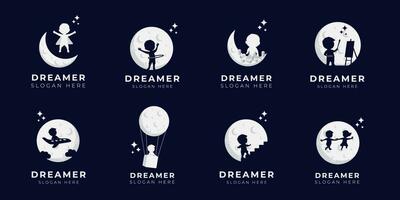 Kids Dream illustration. Dream Logo vector