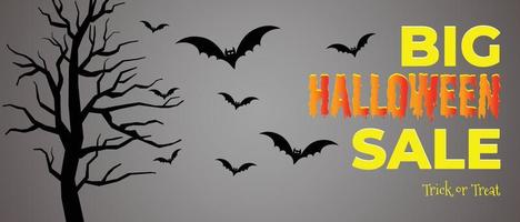 Halloween sell banner or poster or flyer design template. vector