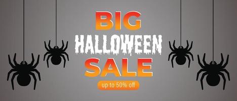 Halloween sell banner or poster or flyer design template. vector