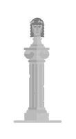 Sculptural bust of the Greek god. Flat illustration of the Greek king on the column. Vector illustration. Icon of a Roman emperor is isolated on a white background. Image for poster, site and print.