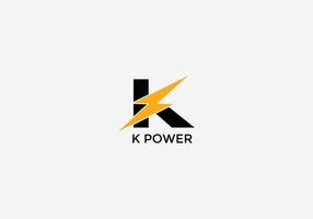 K power Abstract K letter modern initial Tech logo design vector