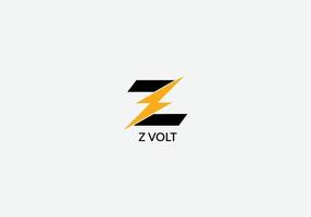 Z volt Abstract Z letter modern initial Tech logo design vector