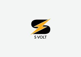 S volt Abstract S letter modern initial Tech logo design vector