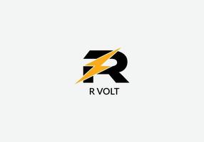 R volt Abstract R letter modern initial Tech logo design vector