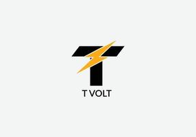 T volt Abstract T letter modern initial Tech logo design vector