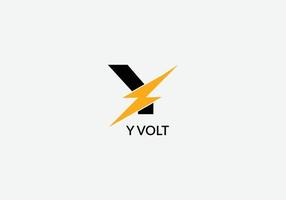 y volt y letra y diseño de logotipo de tecnología inicial moderna vector