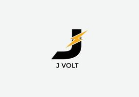 J volt Abstract J letter modern initial Tech logo design vector