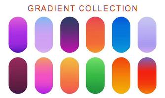 Set of trendy smooth gradient collection. Vector illustration. Suitable for wallpaper, screen mobile app, flyer, social media post background.