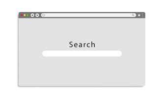 diseño de la ventana del navegador sobre fondo blanco. pantalla de la ventana web. buscador. ilustración vectorial vector