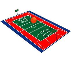 basketball field and a basketball on a white background vector