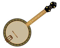 instrumento de cuerda de banjo sobre un fondo blanco vector