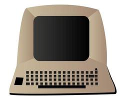 old computer on a white background vector