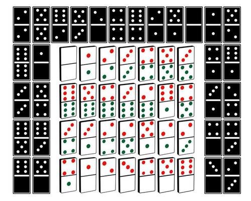 domino games for different types on a white background