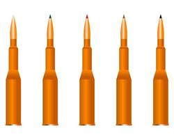 five rounds of machine on white background vector