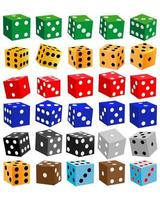 gaming dice of different colors on a white background vector