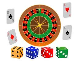Roulette play cards and dice on a white background vector