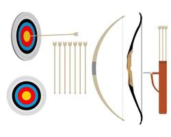 dos arcos y flechas y objetivos sobre un fondo blanco vector