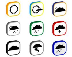 difference weather signs on white background vector