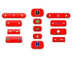 different buttons and arrows on white background vector