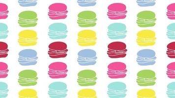 Colorful food concept art background. Healthy diet. Snack delivery service. Hamburger pattern minimal animation isolated on white creative banner. video