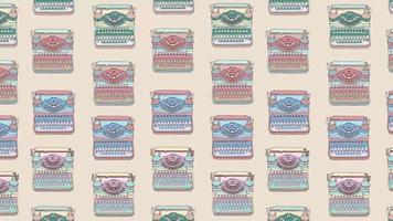 Vintage art background. Typewriter pattern minimal animation design video