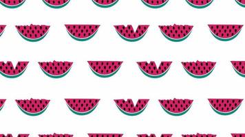 Summer art background. Animated red watermelon slice pattern. Colorful creative dynamic fun minimal abstract texture. Bright juicy fruit motion. video