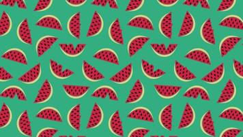 Summer art background. Animated red watermelon slice pattern. Colorful creative dynamic fun minimal abstract texture. Bright juicy fruit motion. video