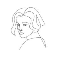 Lined beauty woman continues line drawing illustration vector art