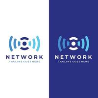 Signal or internet or wireless network wave template Logo design.Logos for wifi,data and technology companies vector