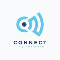 señal o internet o diseño de logotipo de plantilla de onda de red inalámbrica.logotipos para empresas de wifi, datos y tecnología vector