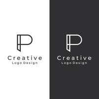 Abstract Logo design element initial letter P monogram. Luxurious, elegant and minimalist symbol. Logo can be used for brand, identity and others. vector