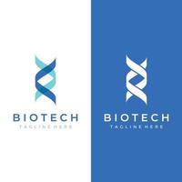 elementos de ADN de plantilla de diseño de logotipo. biotecnología, gente de adn, bioadn, espirales de adn. los logotipos pueden ser para ciencia, farmacia y medicina. vector