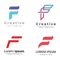 diseño de logotipo elemento de plantilla abstracta letra inicial f forma geométrica. diseño de logotipo f minimalista y moderno. el logotipo se puede utilizar para la marca y las tarjetas de visita. vector