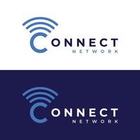 Signal or internet or wireless network wave template Logo design.Logos for wifi,data and technology companies vector