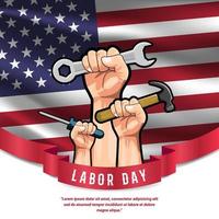 Labor day celebration greeting social media template design vector