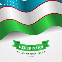 uzbekistan independence day greeting element design vector